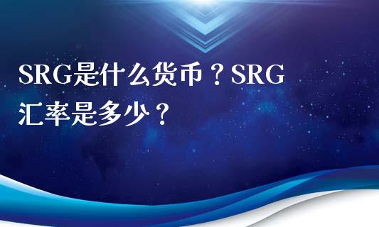 SRG是什么货币？SRG汇率是多少？